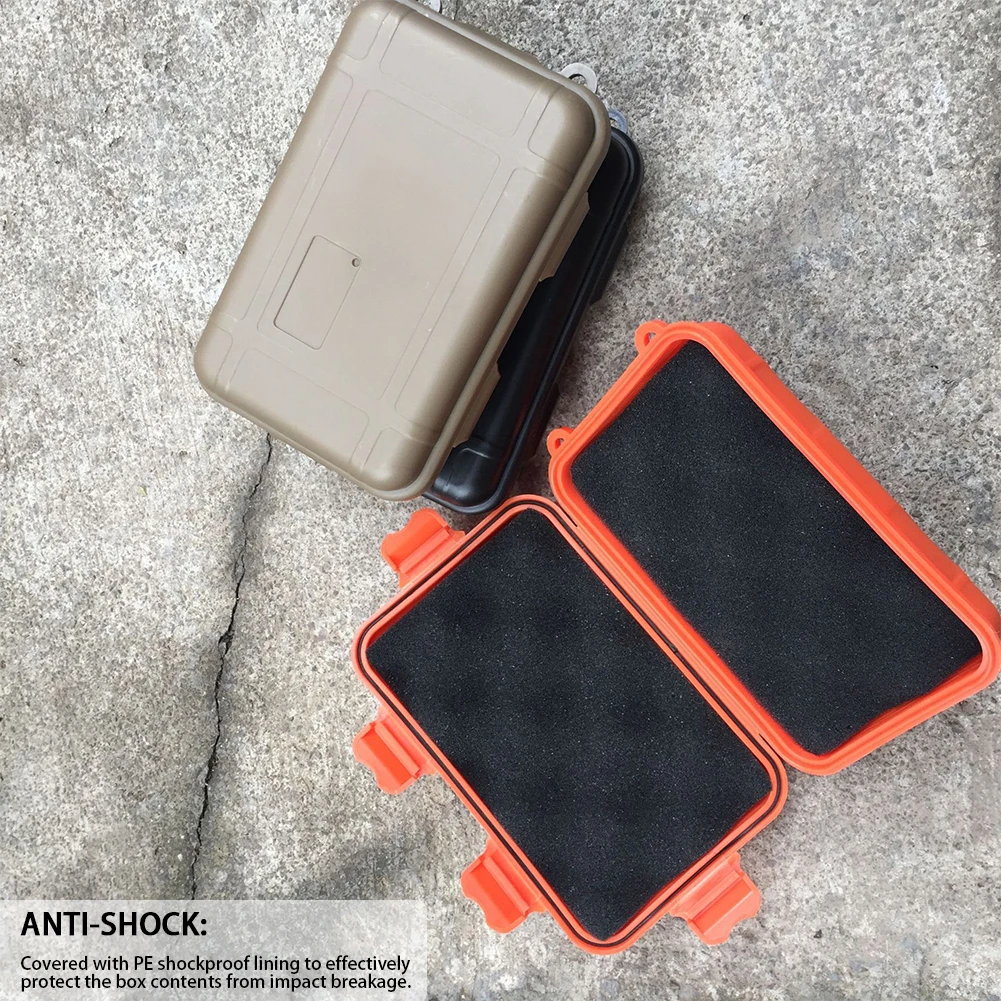 Outdoor Survival Box Container Portable Travel Storage Box Waterproof Shockproof Dustproof for Camping Hiking Boating