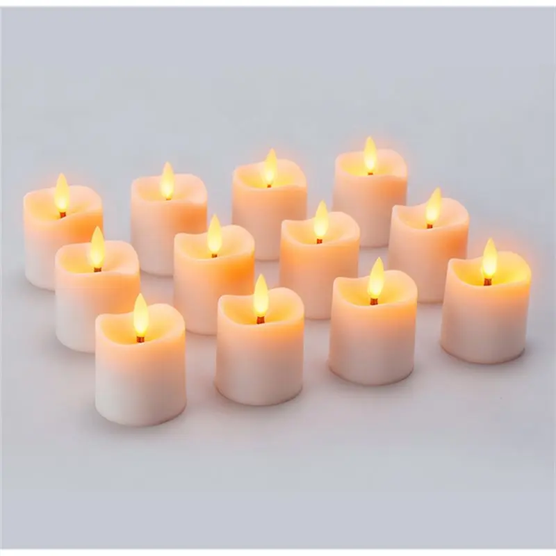 A96I-Rechargeable Candles, 12 Pcs LED Flameless Tea Light Candles With Remote Charging Base