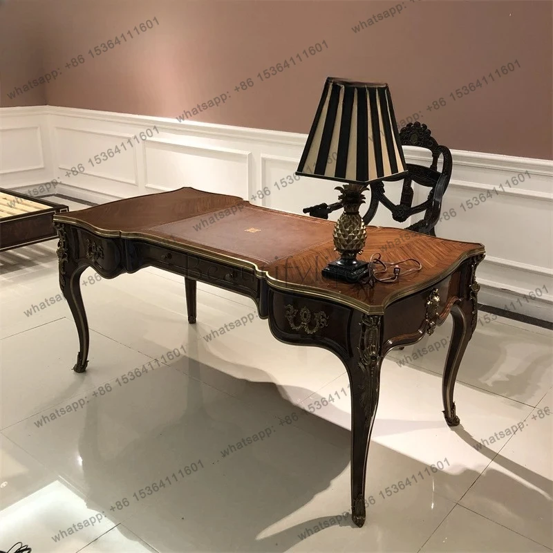 HJ Italian neoclassical solid wood desk French home simple desk