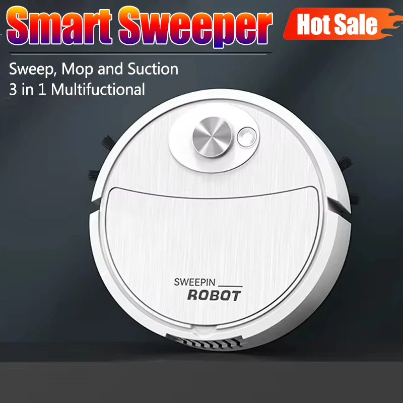 3-in-1 Smart Sweeping Robot Home Mini Sweeper Vacuum Mopping Automatic Sweeping and Mopping All-in-one Cleaning Tool