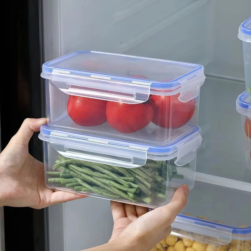 Food Storage Box Transparent Storage Container Fridge Organizer Microwave Safe Fresh-Keeping Sealing Box Food Dispenser