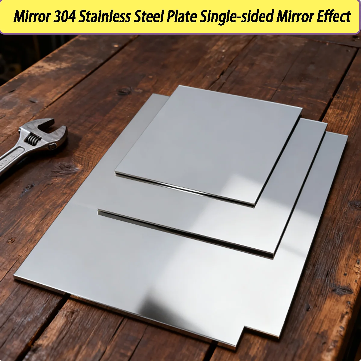 

Mirror 304 Stainless Steel Plate Single-sided Mirror Effect DIY Stainless Steel Plate Film Protection Thickness 0.5mm-3mm