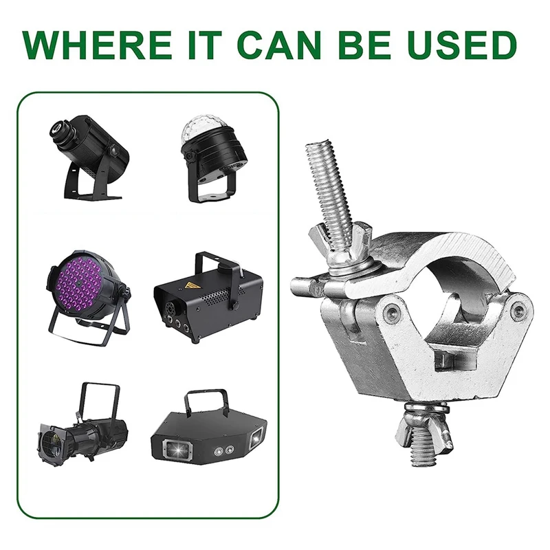 Paquete de 4 abrazaderas de luces de escenario, abrazaderas de luz de armazón de aleación de aluminio para tubo/tubo OD 28Mm-36Mm para focos de luces Par