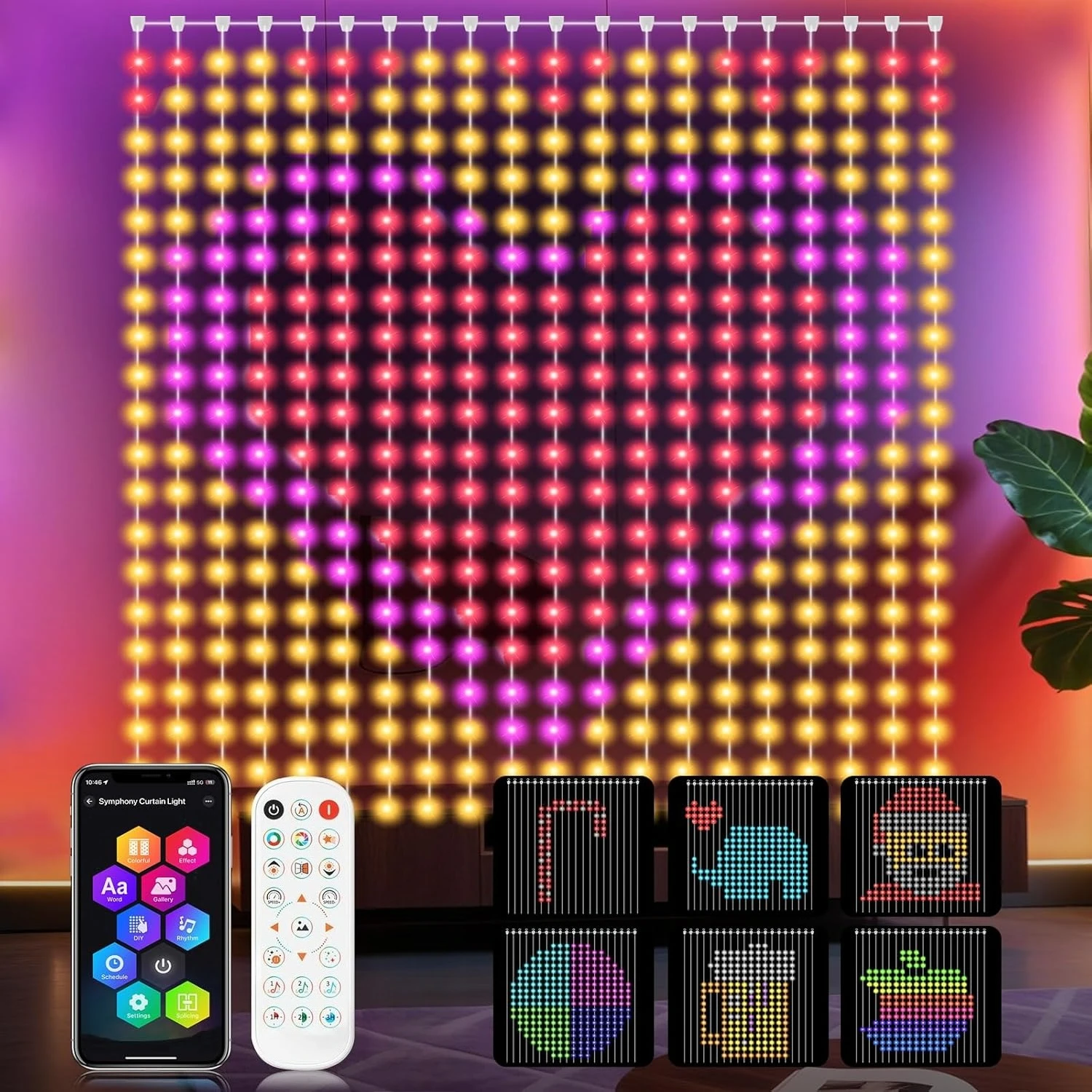 3*3M 400LED luci intelligenti per tende natalizie con controllo APP Bluetooth sincronizzazione musicale luci natalizie per esterni decorazioni per la casa