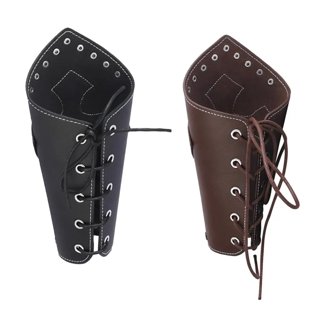 Vintage Bracers Steampunk Gauntlet Cross Metal Cuff Band Leather Wristband for Gothic Costume Props