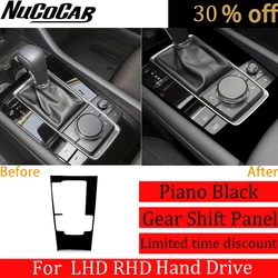 For Mazda 3 Axela 2020 Piano Black Center Console Gear Shift Knob Frame Panel Cover Trim Car Interior Accessories