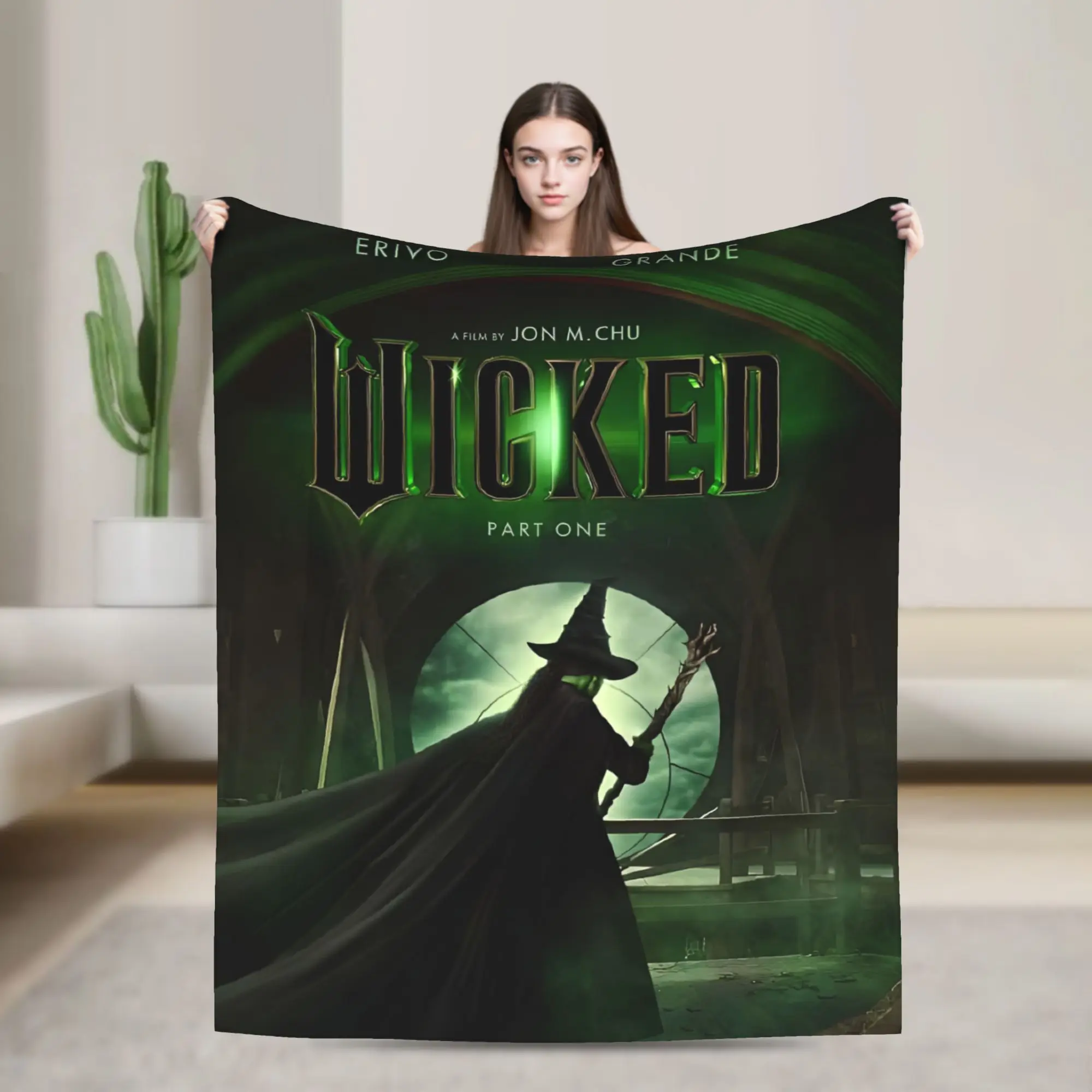 

Wicked Elphaba & Glinda Tonal Flannel Blanket Soft Throw Blanket for Outdoor Airplane Travel Print Bedspread Sofa Bed Cover