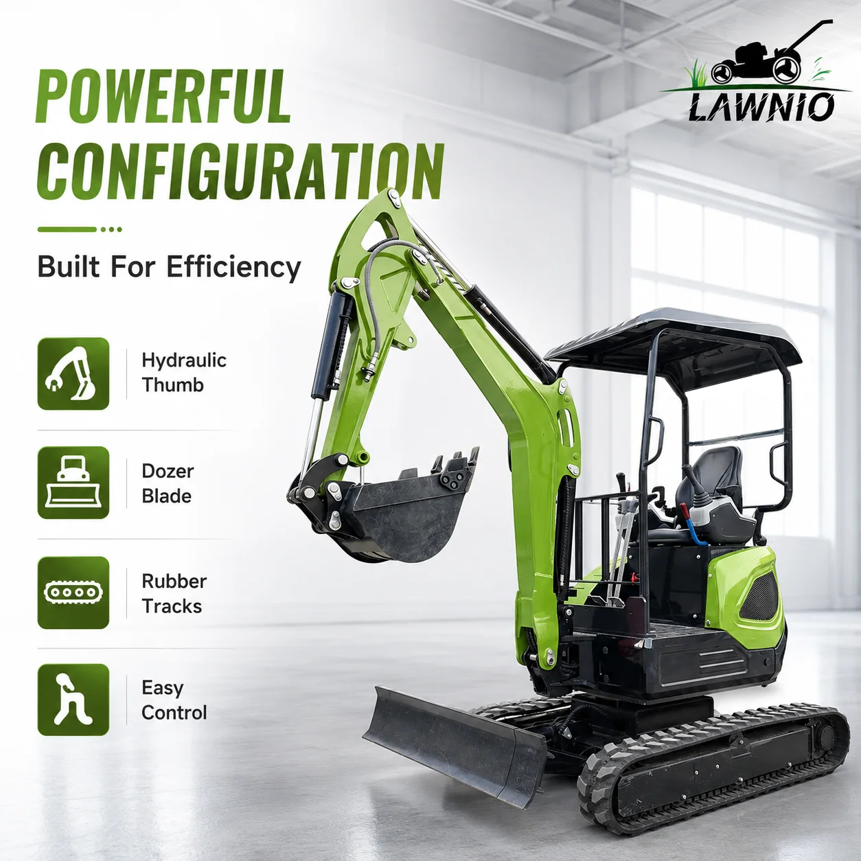 Powerful Mini Excavator  25U Sunshade Kubota D1105 Hydraulic Thumb Rubber Track Farm Garden Digging Mini Excavator