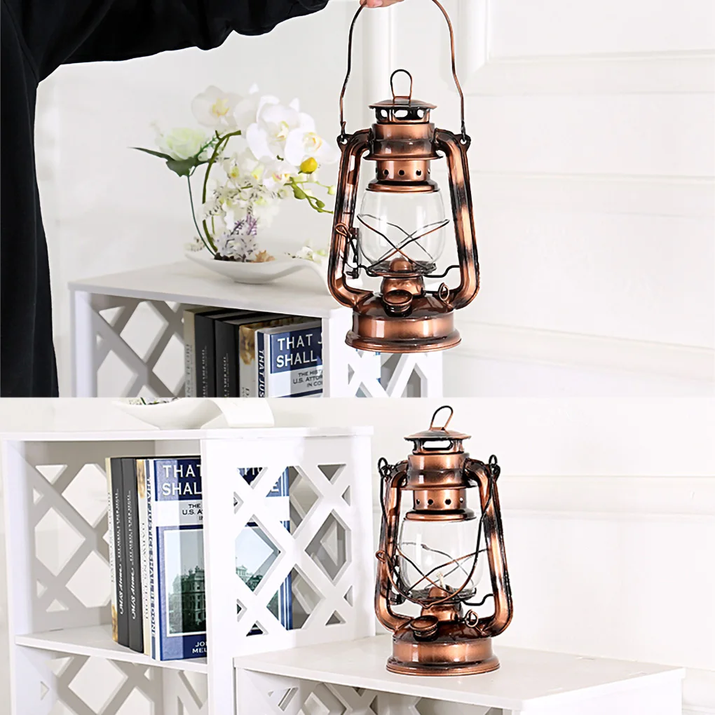 Oil Light Vintage Retro Camping Lantern Handheld Hanging Oil Lamp Decor Living Room Party Ornament