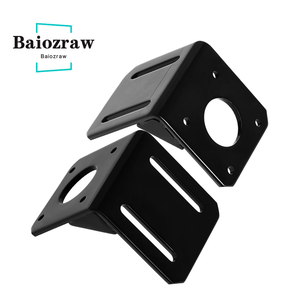 Nema23 Mounting L Bracket 57 Stepper Motor Fitted Black Alloy Steel Mounting Bracket NEMA 23 NEMA17 Mount for 42/57