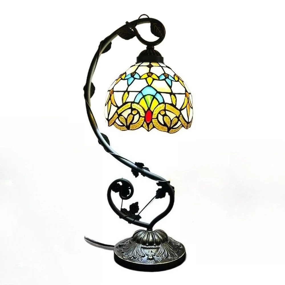 8 Inch 20Cm Gebrandschilderd Glas Schaduw Tiffany Vintage Bureaulamp