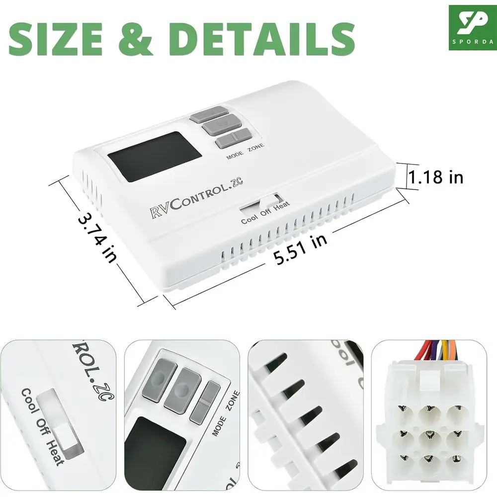 8330D3351 ترموستات رقمي، ترموستات RV للحرارة والباردة على الحائط، تحل محل oe # 8330D3351 (أبيض) #4