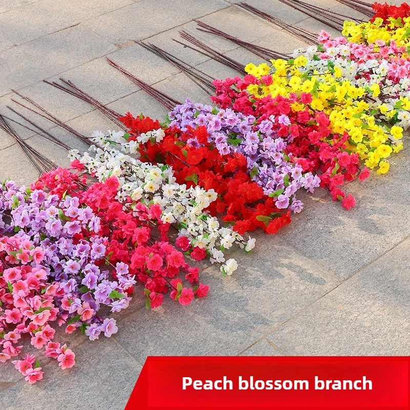 

Artificial peach blossom branches, fake peach trees, plum blossom branches, wedding decorations, fake plants,outdoor landscaping