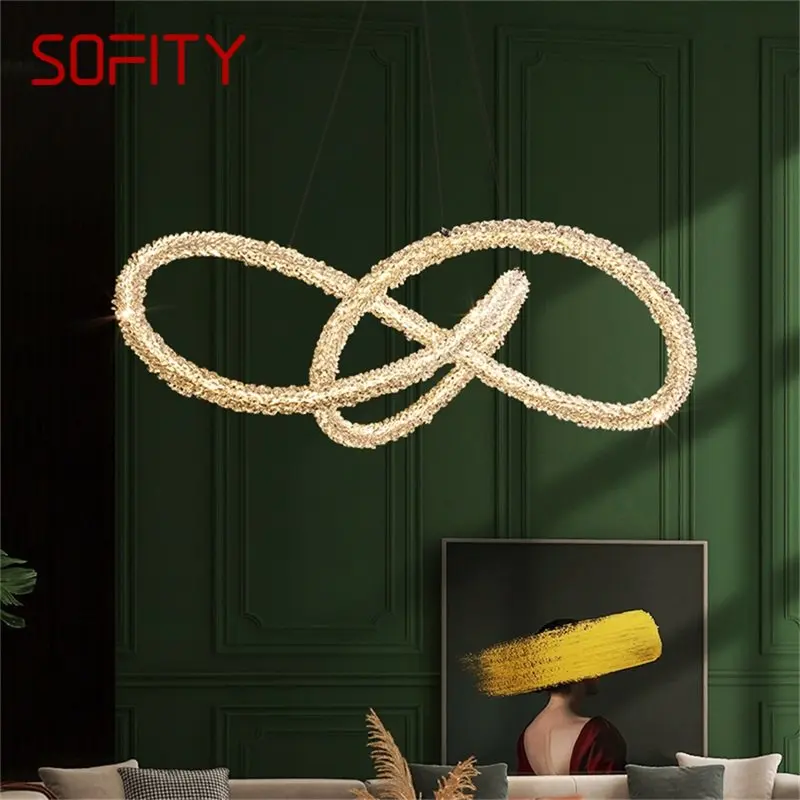 

SOFITY Modern Pendant Lamp Creative Gold Luxury Chandelier LED Crystal Fixtures For Living Room Bedroom