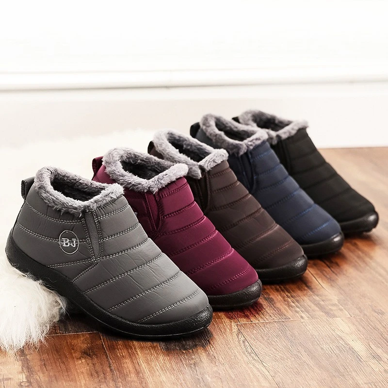 Men Women Winter Snow Boots Waterproof Warm Fleece Lined Cotton Shoes Soft Sole Anti slip Large Size Outdoor Casual Footwear