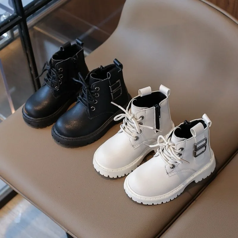 Retro Children's Boots 2026 Spring Autumn Ankle Boots Fashion Kids Girls Casual Shoes Top Quality Boys Baby Leather Boots
