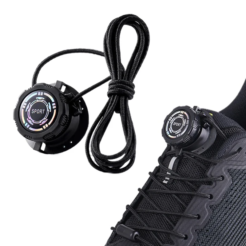 Automatic Shoelaces Without Ties Black White Easy Installation Swivel Buckle Laces Thick Rope Sneakers Shoelace Shoe Accessories
