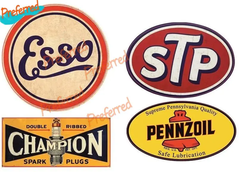 High Quality Decal Oil Rally Racing Gulf Racing Vintage Retro Tuning Sticker Car V8 Oldschool Rust Esso STP Champion Pennzoil