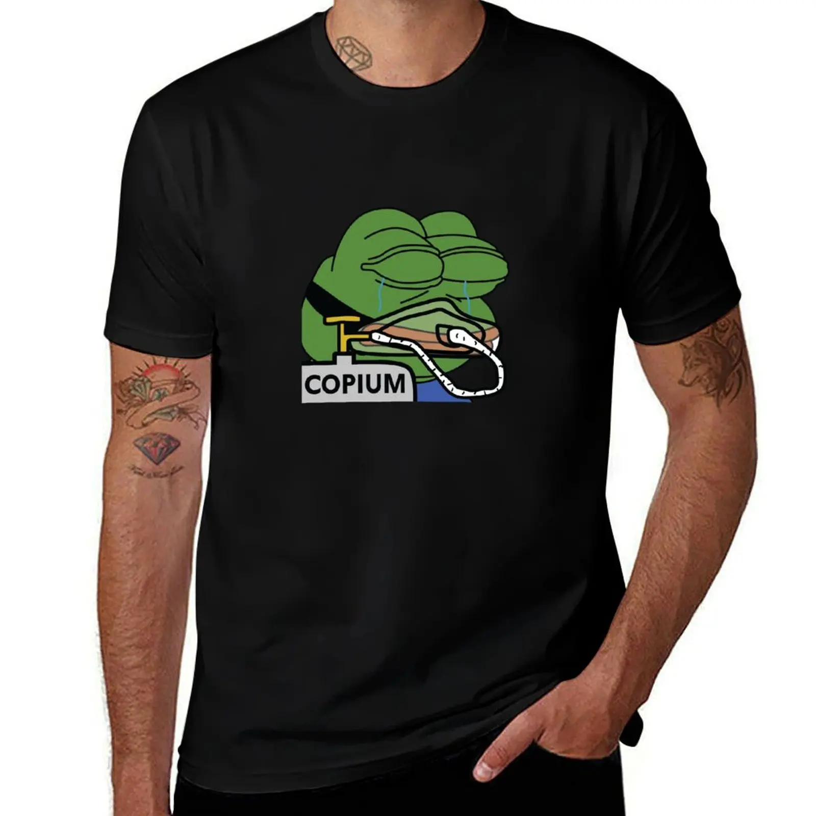 Copium Emote High Quality T-Shirt Art Pattern Printed Casual Top T-Shirt