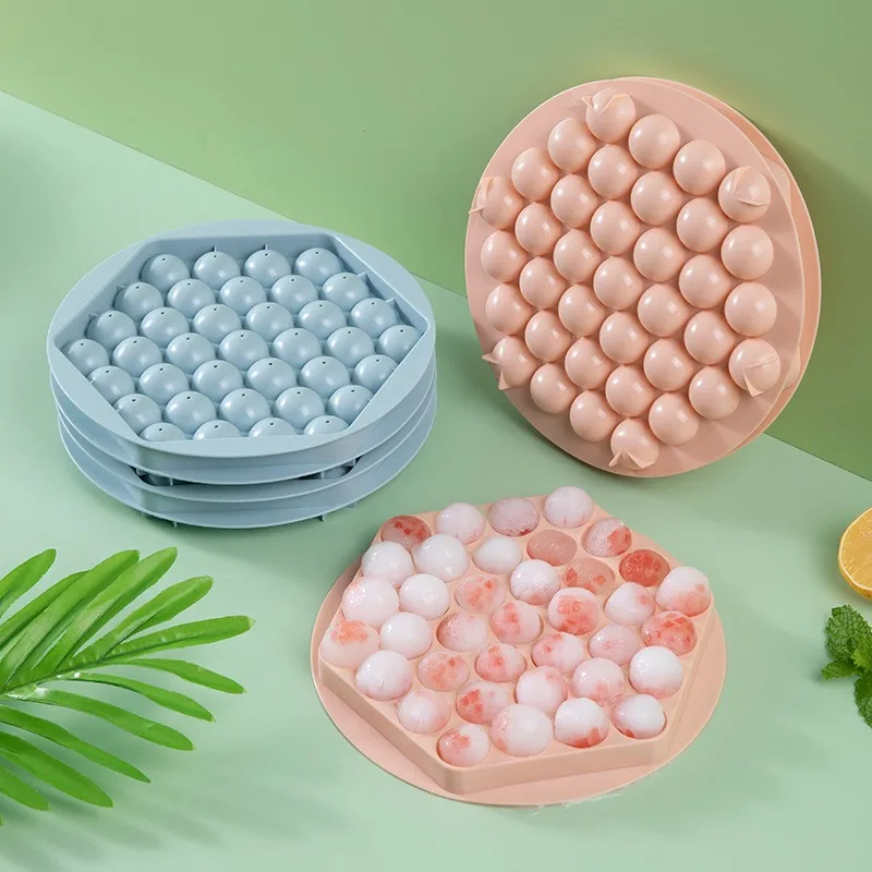 Round Ice Ball Mold, Quick Freeze Ice Cube Tray, Household Ice Making Box, Portable Ice Maker for Home Use