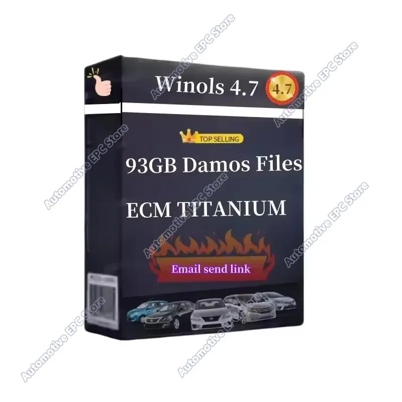 New ECU Programming Tool Winols 4.7 Software 93GB Damos Files +ECM TITANIUM 26100+ Immo Service Tool V1.2 for auto car software