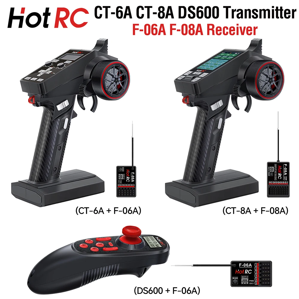 

HotRC Transmitter CT-6A CT-8A DS600 6CH 8CH 2.4GHz Radio System Remote Controller