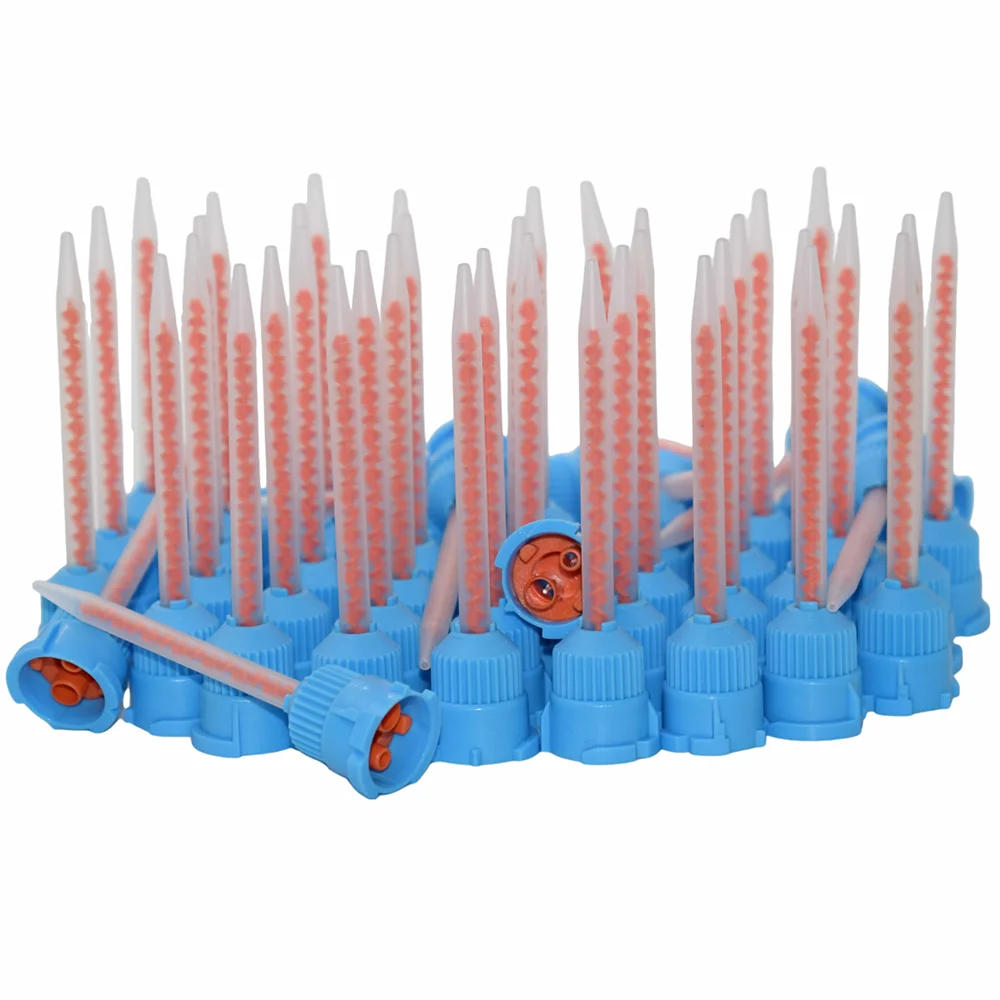 

50 Piece 10:1 Mixing Nozzle Epoxy Adhesive Applicator Static Mixer Caulking Gun Dispenser Dual Cartridge Round Mixing Nozzle Set