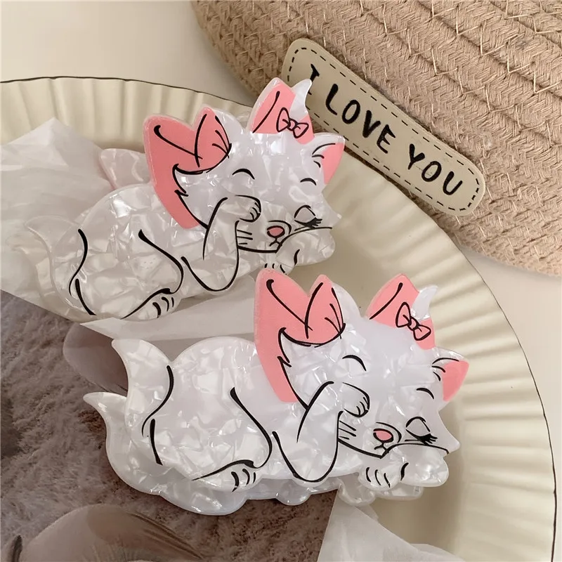 Kreative Niedliche Cartoon-Katzen-Haarspange Tier-Acetat-Haarklammer Mädchen Krabben-Haarspange Persönliche Haarklammer Haaraccessoires für Frauen – Detail 1