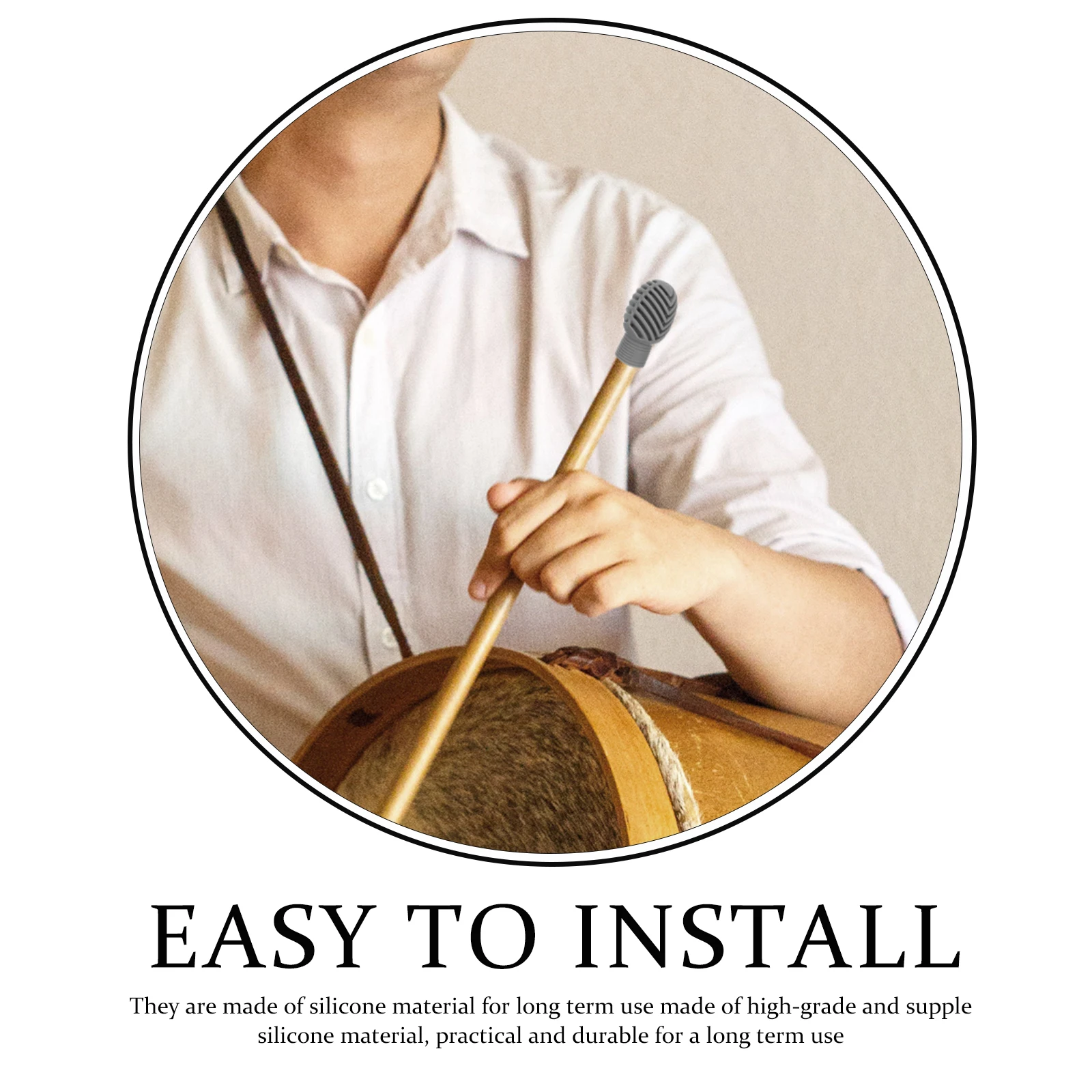 

2 Pcs Drumstick Protector Caps for Sticks Covers Silicone Tips Accessories Silica Gel Noise-cancelling Mute