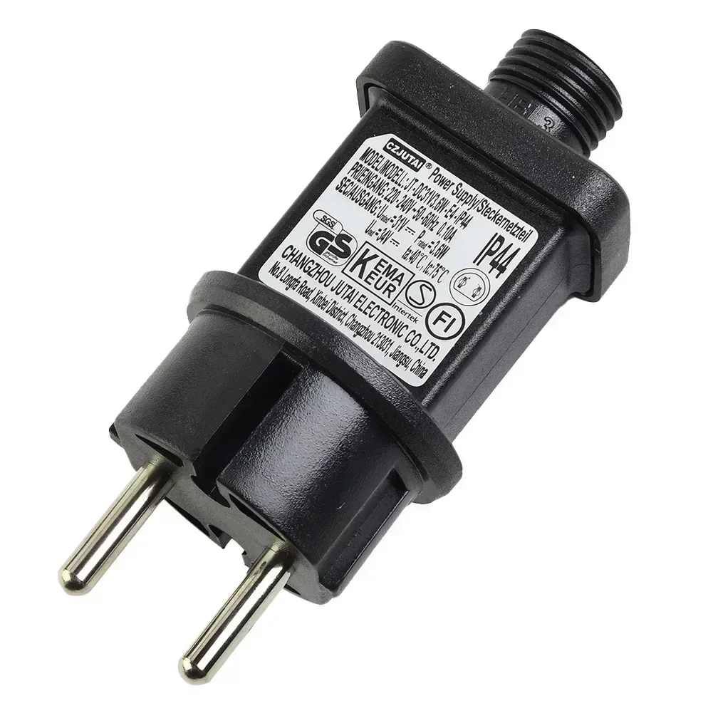 

LED Fairy Lights Power Supply Adapter Transformer Driver IP44 31V Max 3.6W EU Plug Switch Adapter For Coded 2-Pin Connectors