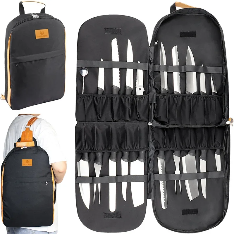 

21 Slots Portable Chef Knife Bag Handheld Backpack Professional Outdoor Kitchen Knives Storage Carry Case Picnic Durable Pocket