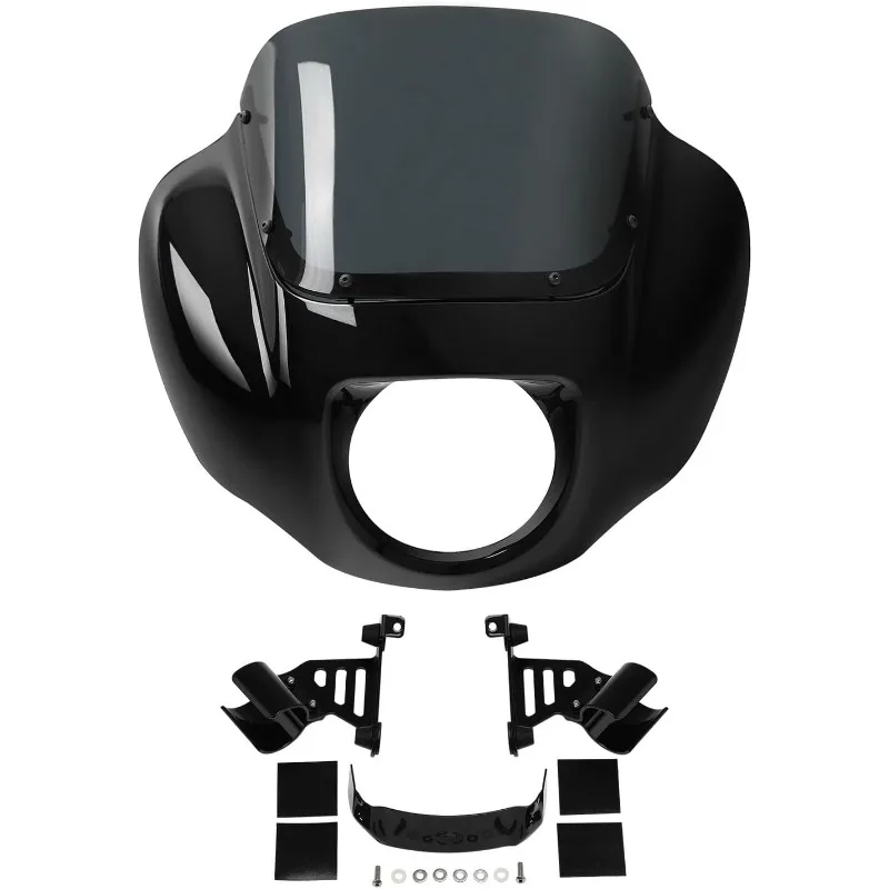 

TCMT Headlight Quarter Fairing Windshield Bracket Mount Kit Fit For Softail Low Rider FXLR Street Bob FXBB 2018-20 Low Ri