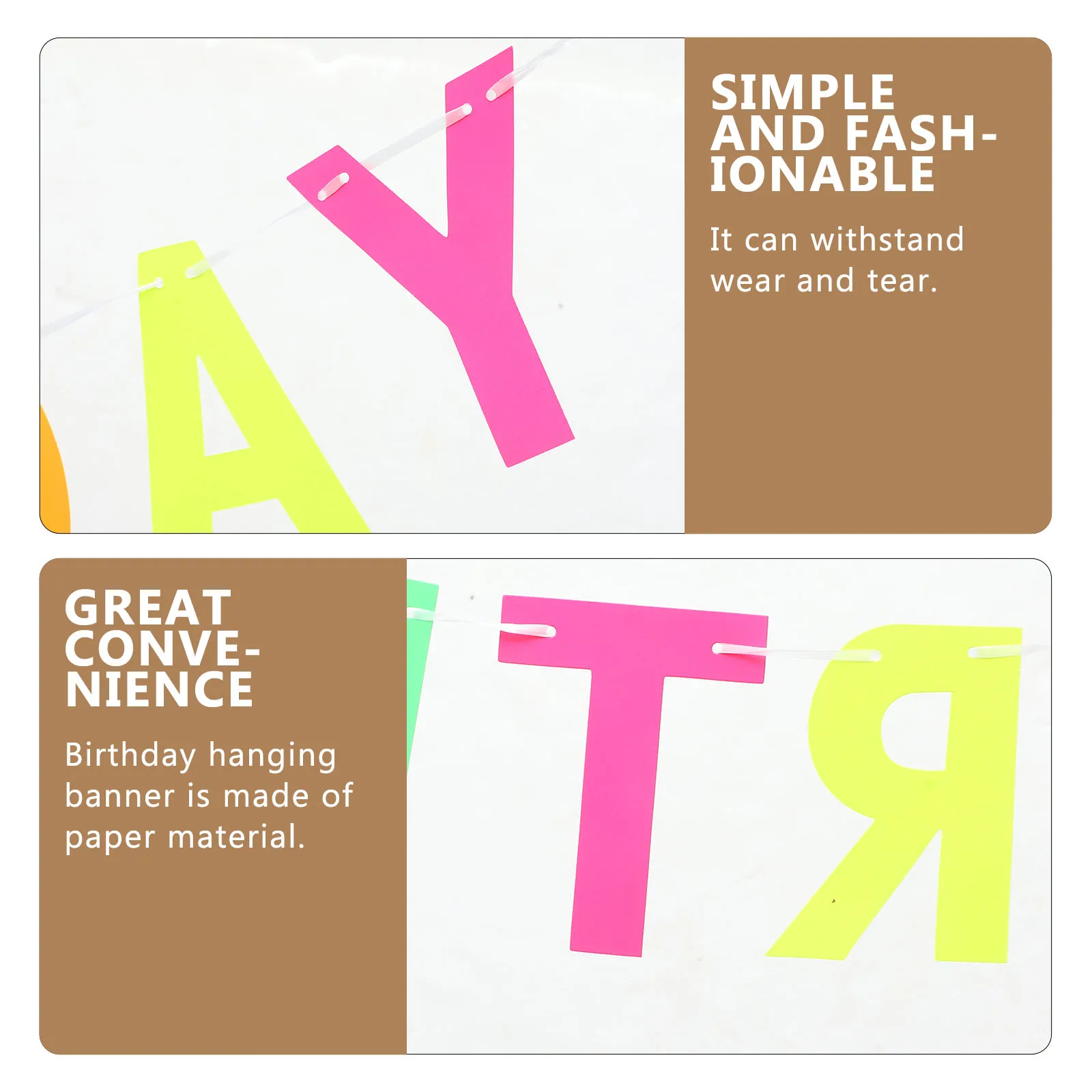 

Fluorescent Birthday Banner Pull Flag Decor Glow Dark Party Hanging Garland Banners Celebrations Festive Supplies