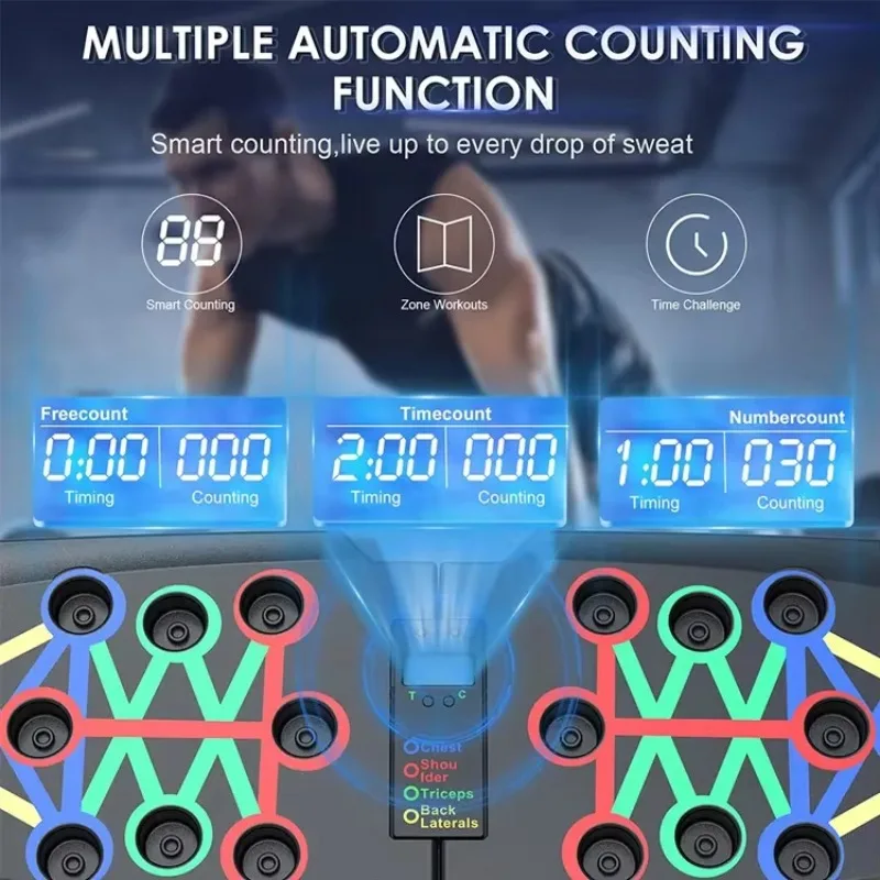 New Foldable Digital Push up Bar Automatic Time Count Multi-Function Pushup Board