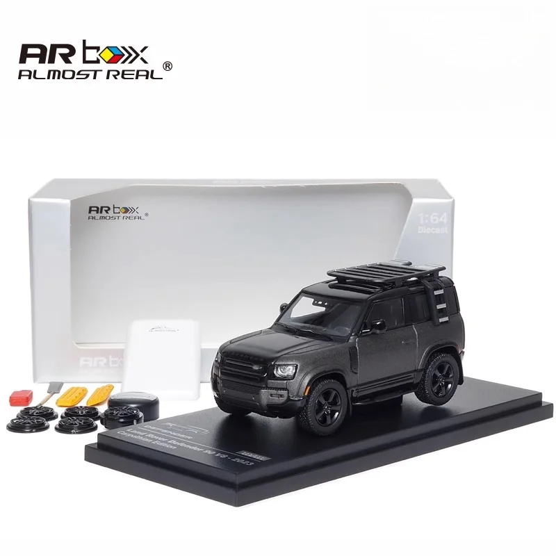 1:64 Land Rover Defender 90, 110 alloy model 2023 matte gray commemorative edition alloy press shaft miniature simulation model,