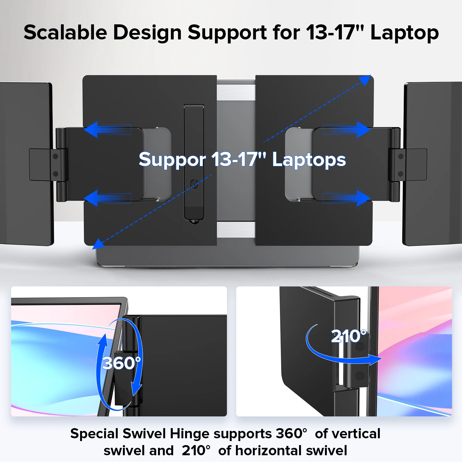 Imagem -05 - Eviciv 14 2k Laptop Portátil Extensor de Tela Dupla 360 Rotativo Monitor Mesa Estação de Trabalho com Suporte para Vários Laptops para Macbook Windows Surface ps Switch