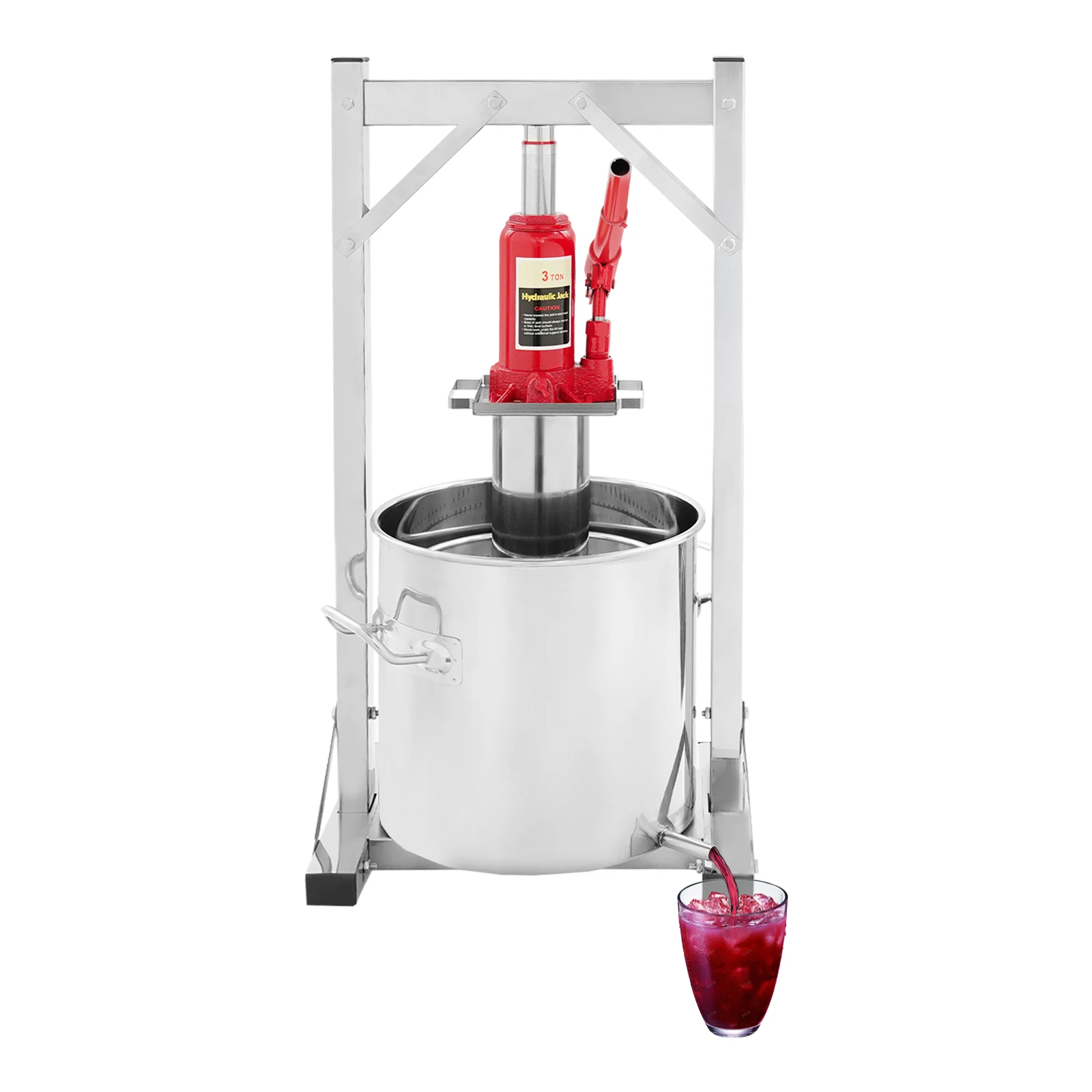 Presse à vin en acier inoxydable 12L, presse hydraulique, extracteur, 33*26.5*65cm, kit de presse à vin manuelle pour fruits, presse à fromage
