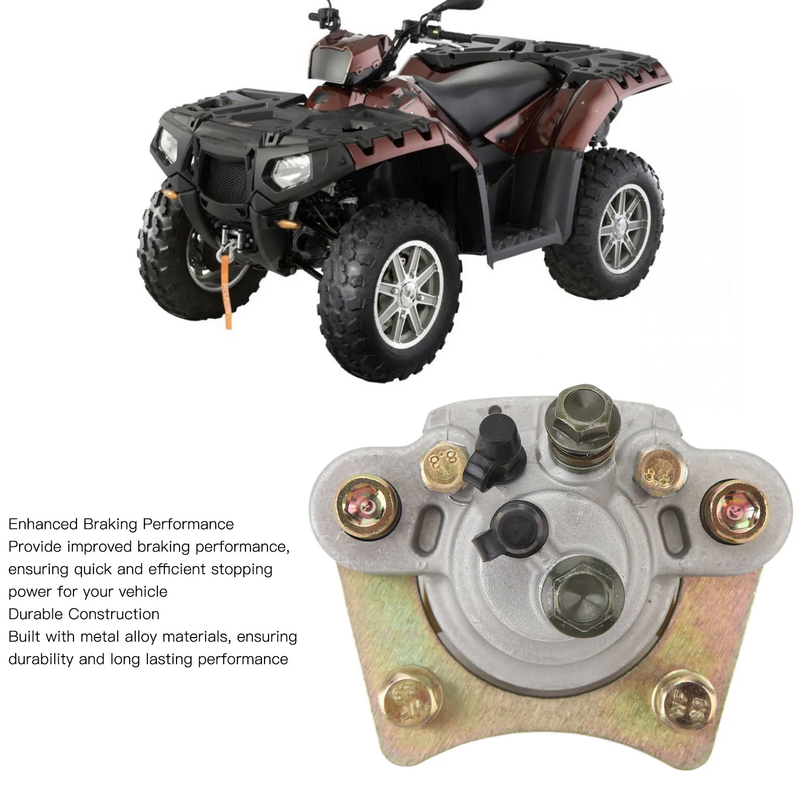 

Rear Brake Caliper for Sportsman, Caliper With Pad Metal Alloy Replacement for Polaris Sportsman 400 450 500 600 700 800