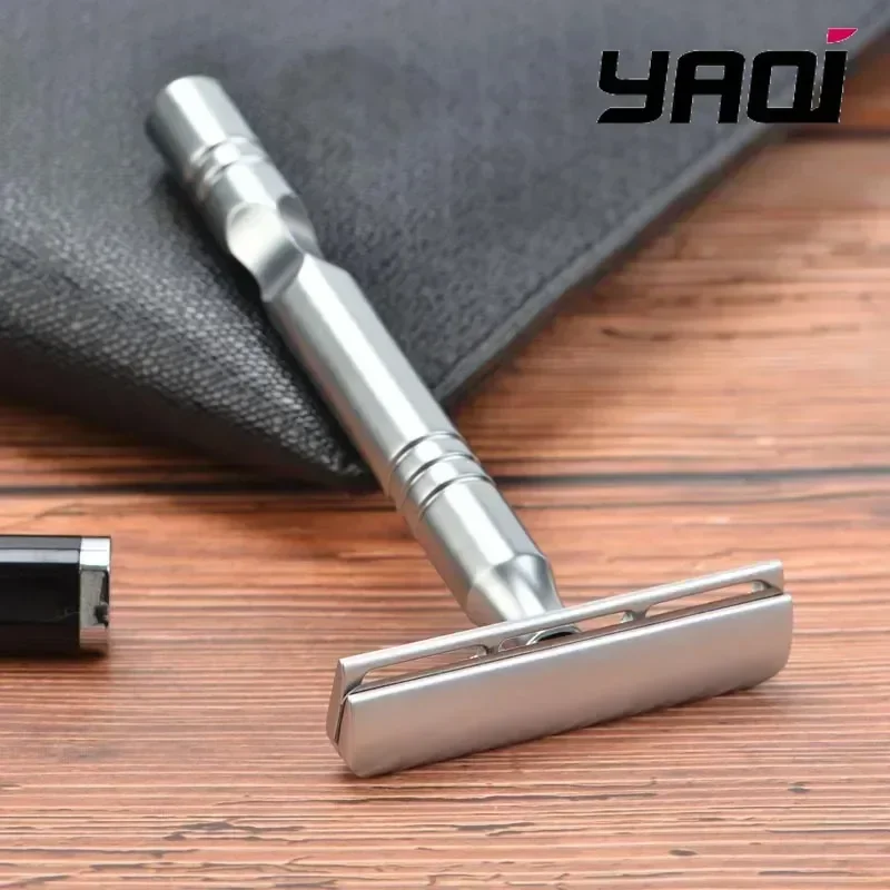 

Бритва YAQI для бороды, матовый хром, лезвие AC Excalibur, однолезвийная мужская безопасная бритва, коллекционная бритва