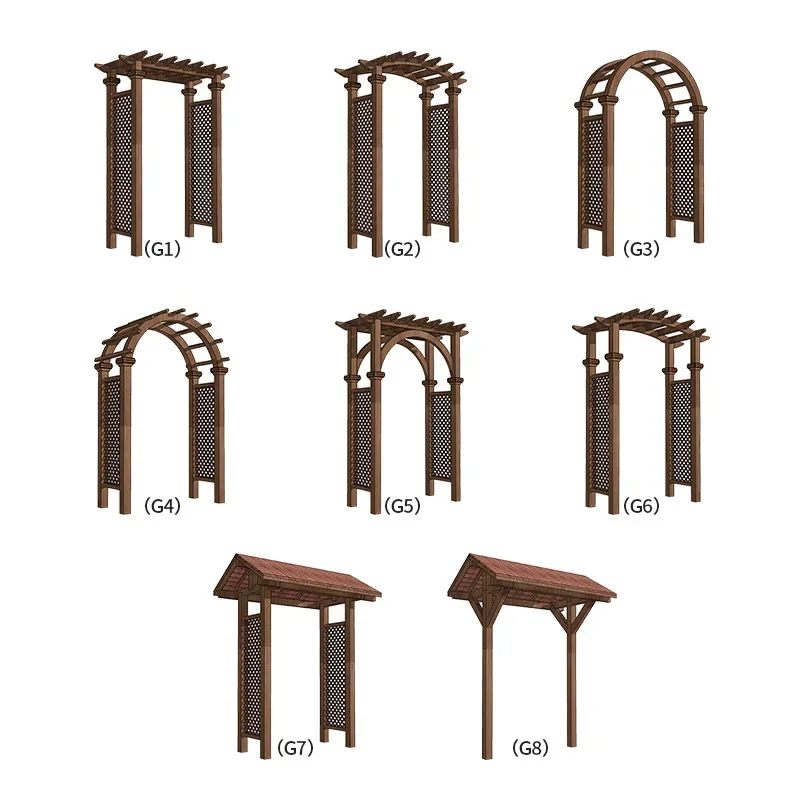 Outdoor yard fence, courtyard door fence, solid wood garden preservative wood fence door