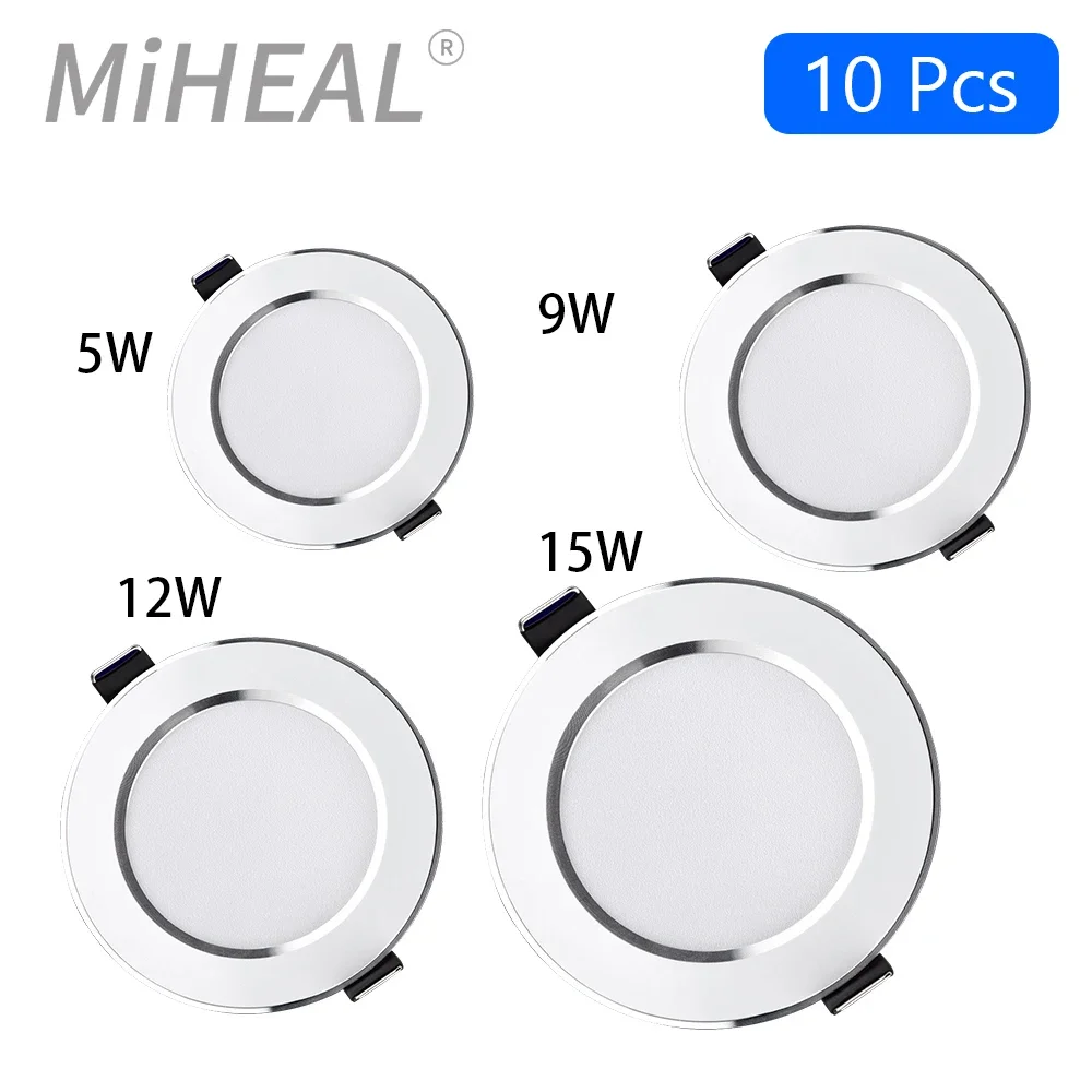 LED Downlight 5W 9W 12W 15W LED Ceiling Lights Round Recessed Lamp Dimmable Waterproof LED Spotlight For Bathroom Room