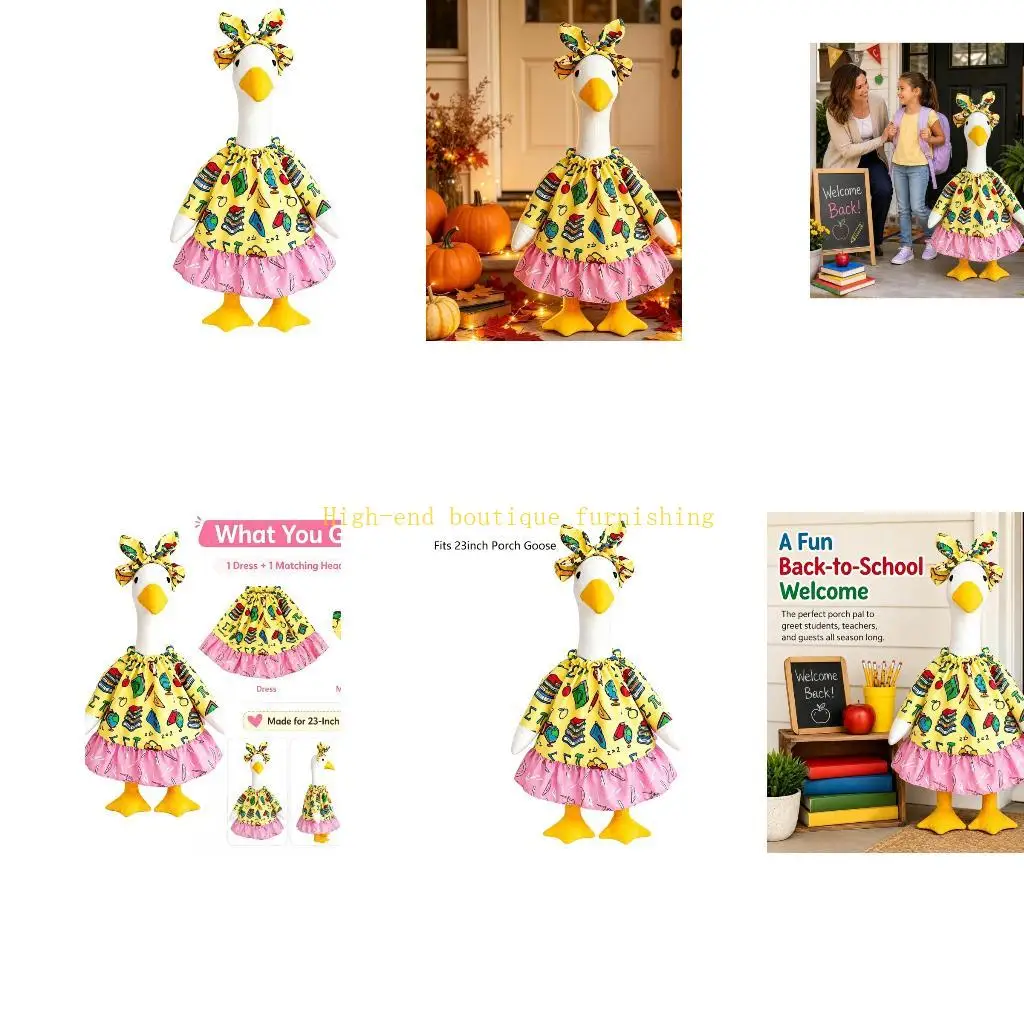 L9NB Front Door Statue Outfit Set for School Theme Porch Display Entryway Use