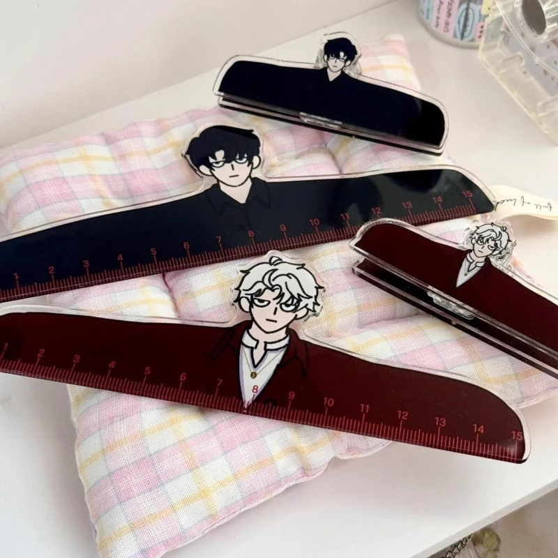 

Love and Deepspace Fanmade Anime Ruler Rafayel Zayne Xavier Sylus Caleb 15cm Acrylic Cute Student Stationery Gift for Otome Fans