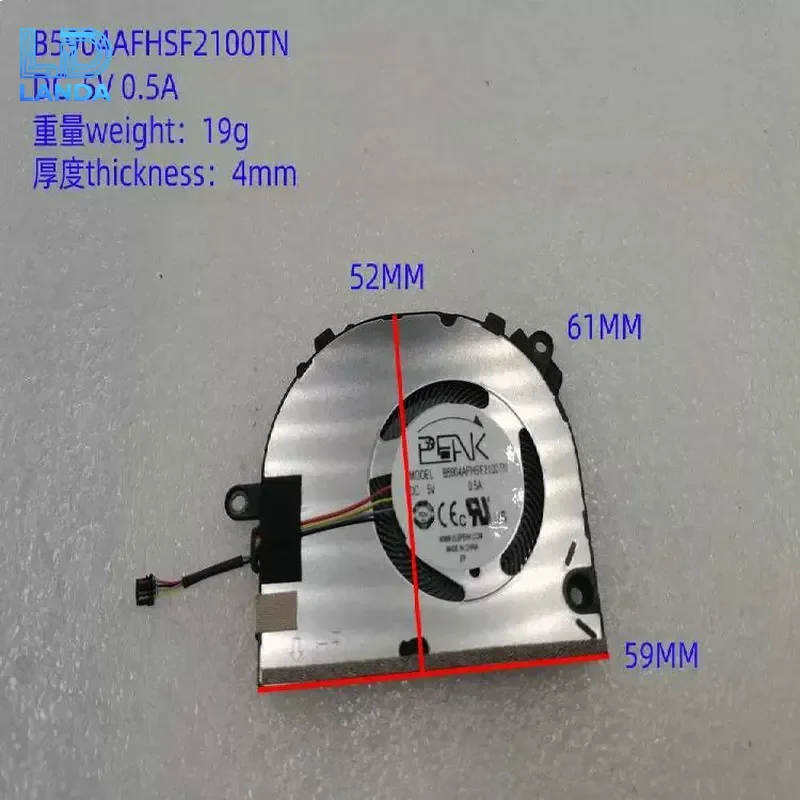 2-in-1 Notebook CPU Fan for B5904AFHSF2100TN 5V 0.5A