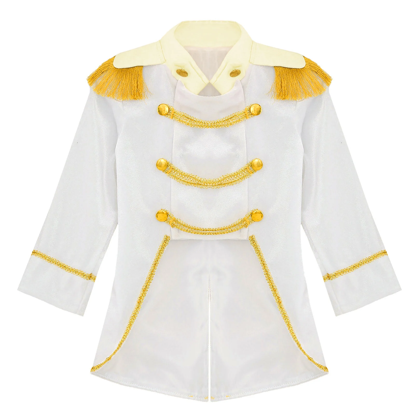 Baby Boys Prince Tailcoat Halloween King Knight Royal Nobility Costume Long Sleeve Gold Fringe Velvet Jacket Photography Clothes