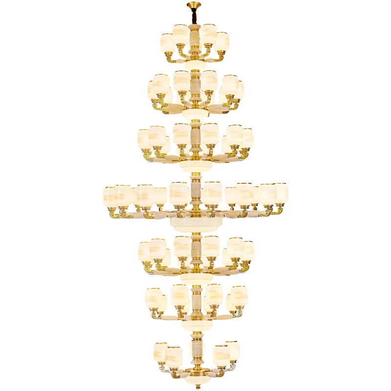 

@All copper luxury jade living room chandelier villa hall hotel lobby chandelier