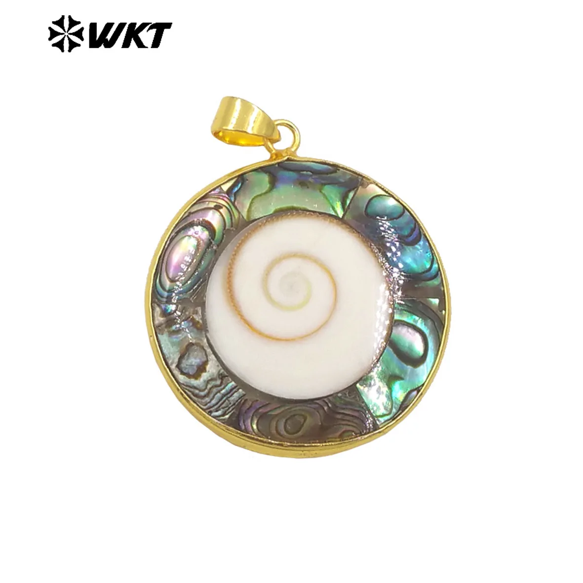 WT-JP361   WKT 2024 Hot Style Natural Natural Shell Wedding Pendant Gift Jewelry Retro Accessory Women For Supplies 5PCS