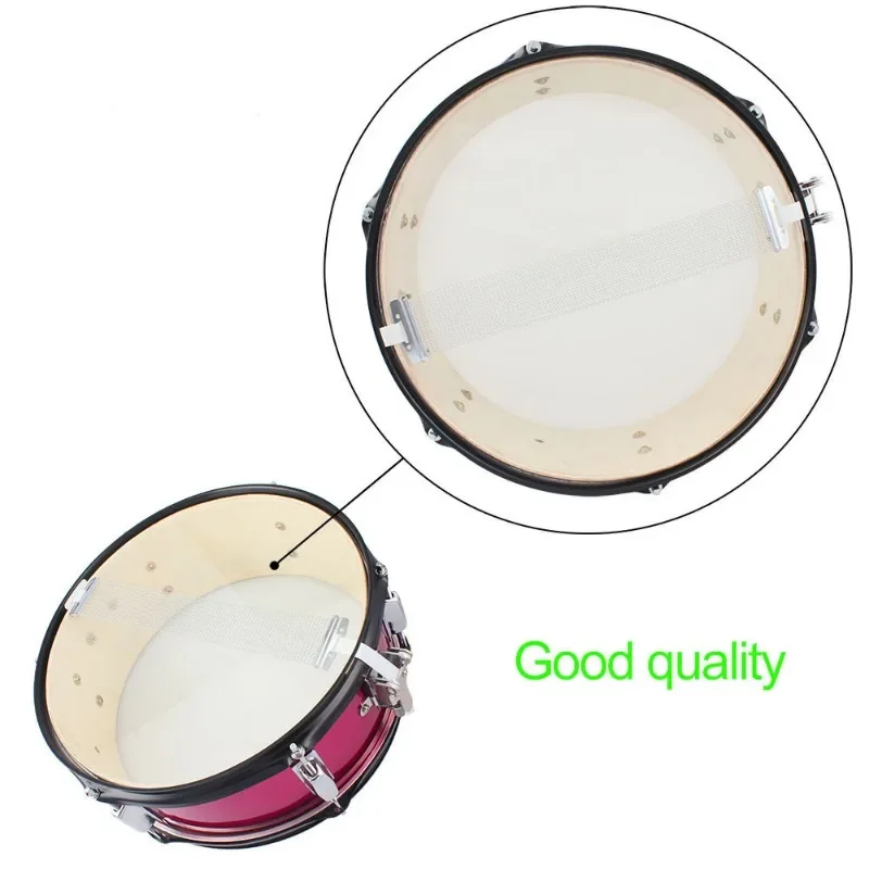 Small Military Drum Instrument Stainless Steel Red Small Military Drum Team Drum Student Drum  Band Percussion Instrument