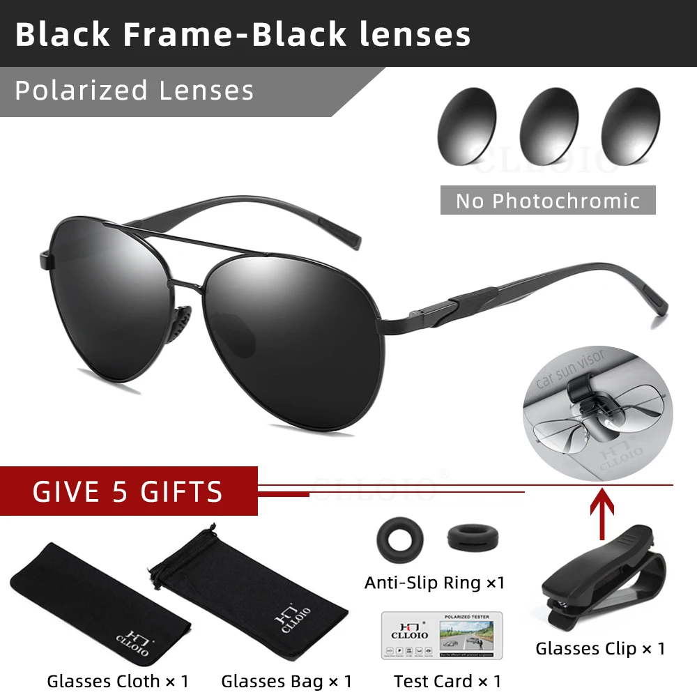CLLOIO Neue Mode Aluminium Photochrome Sonnenbrille Männer Polarisierte Fahren Sonnenbrille Chameleon Anti-glare Sport Oculos de sol