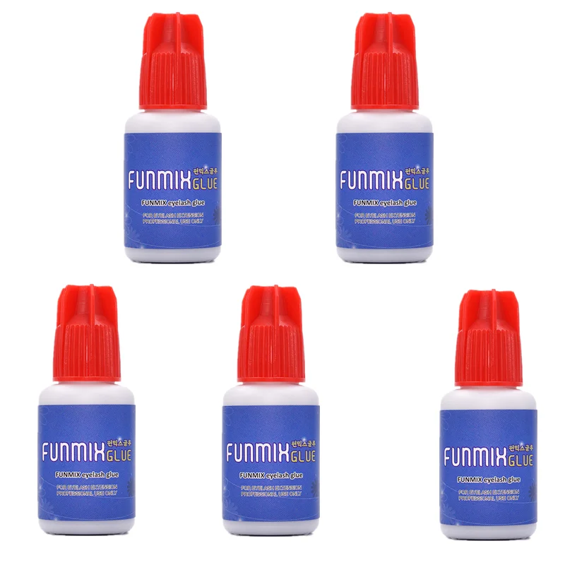1 szt. 5ml Korea funmix Klej RA01 do przedłużania rzęs, czas schnięcia 0,5 s, klej do przedłużania rzęs z certyfikatem MSDS, czerwona nakładka